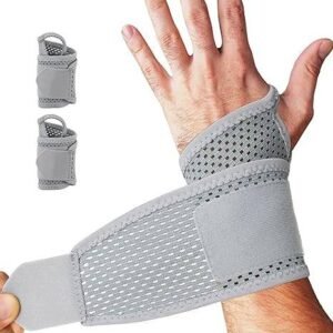 Wrist Wraps – Heavy Duty Elastic Gym Wrist Support Wraps for Weightlifting & Strength Training