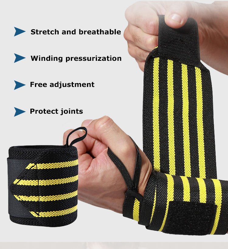 Wrist Wraps – Heavy Duty Elastic Gym Wrist Support Wraps for Weightlifting & Strength Training