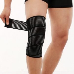 Knee Wraps – Heavy Duty Elastic Knee Support Wraps for Weightlifting, Powerlifting & Gym Training